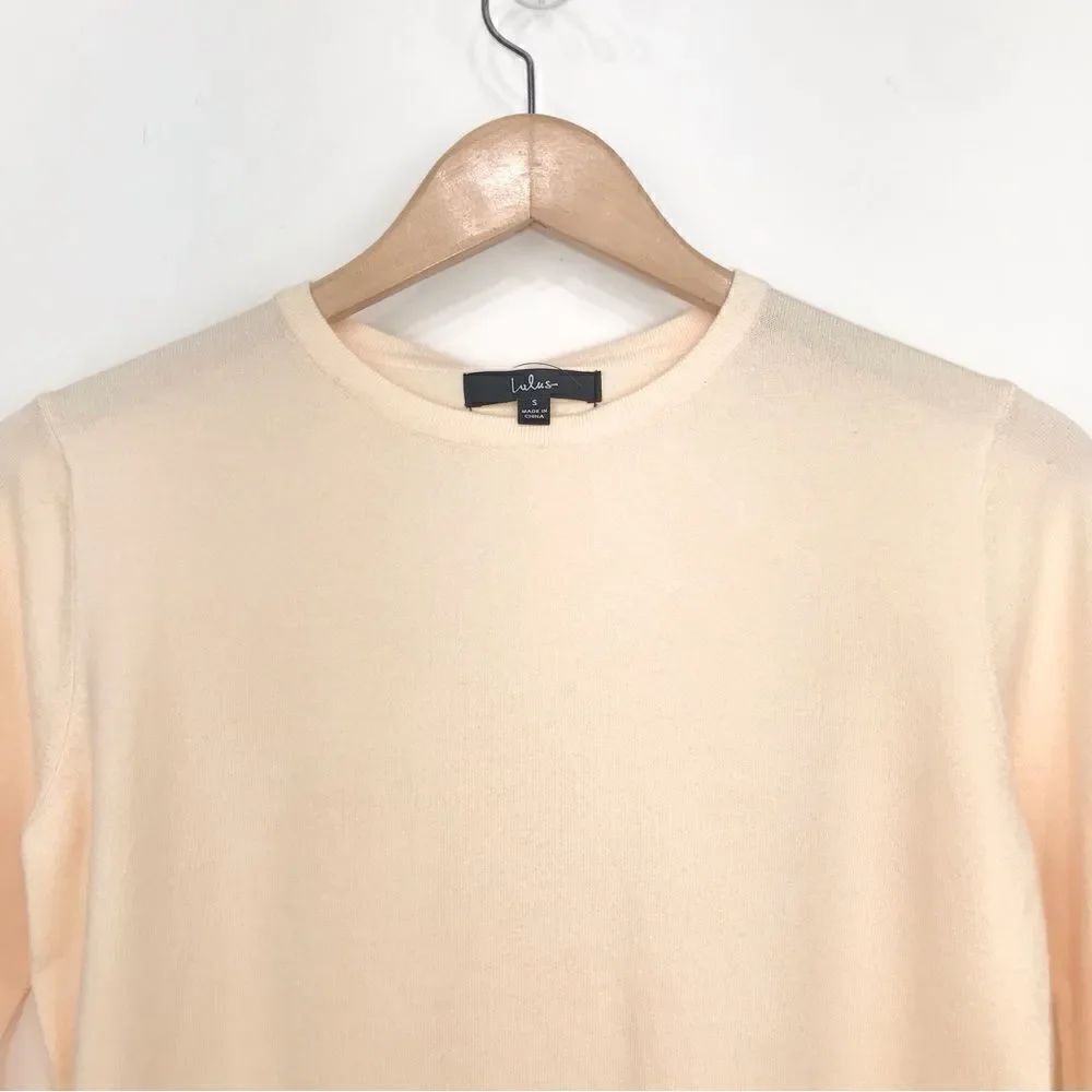 Lulus Cream Classic Crew Neck Sweater - Picture 3 of 14